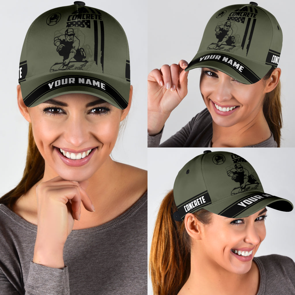 Us Concrete Custom Name Tattoo Cap Hat, Be Proud Of Concreter Baseball Cap Hat Trucker Hats Custom Hats Gifts For Men & Women