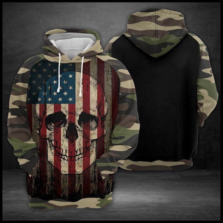 Us Flag Skull 3D All Over Print Hoodie, Zip Hoodie