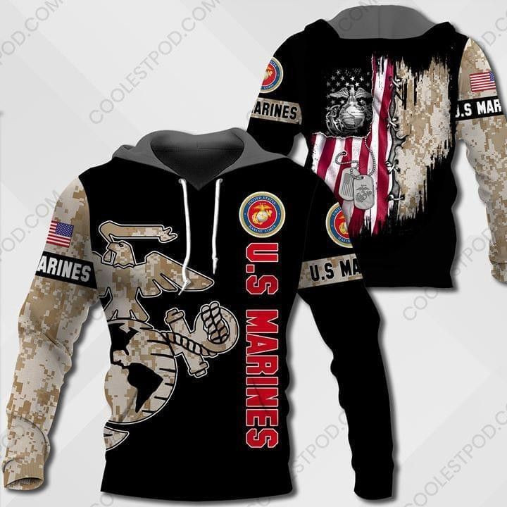 Us Marine Camourflage 3D All Over Print Hoodie, Zip Hoodie