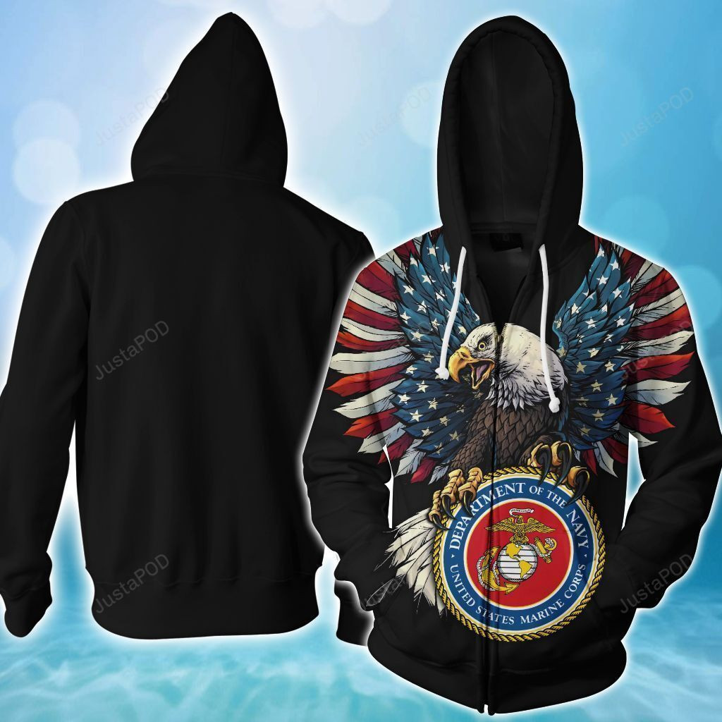 Us Marine Corps 3D All Over Print Hoodie, Zip Hoodie