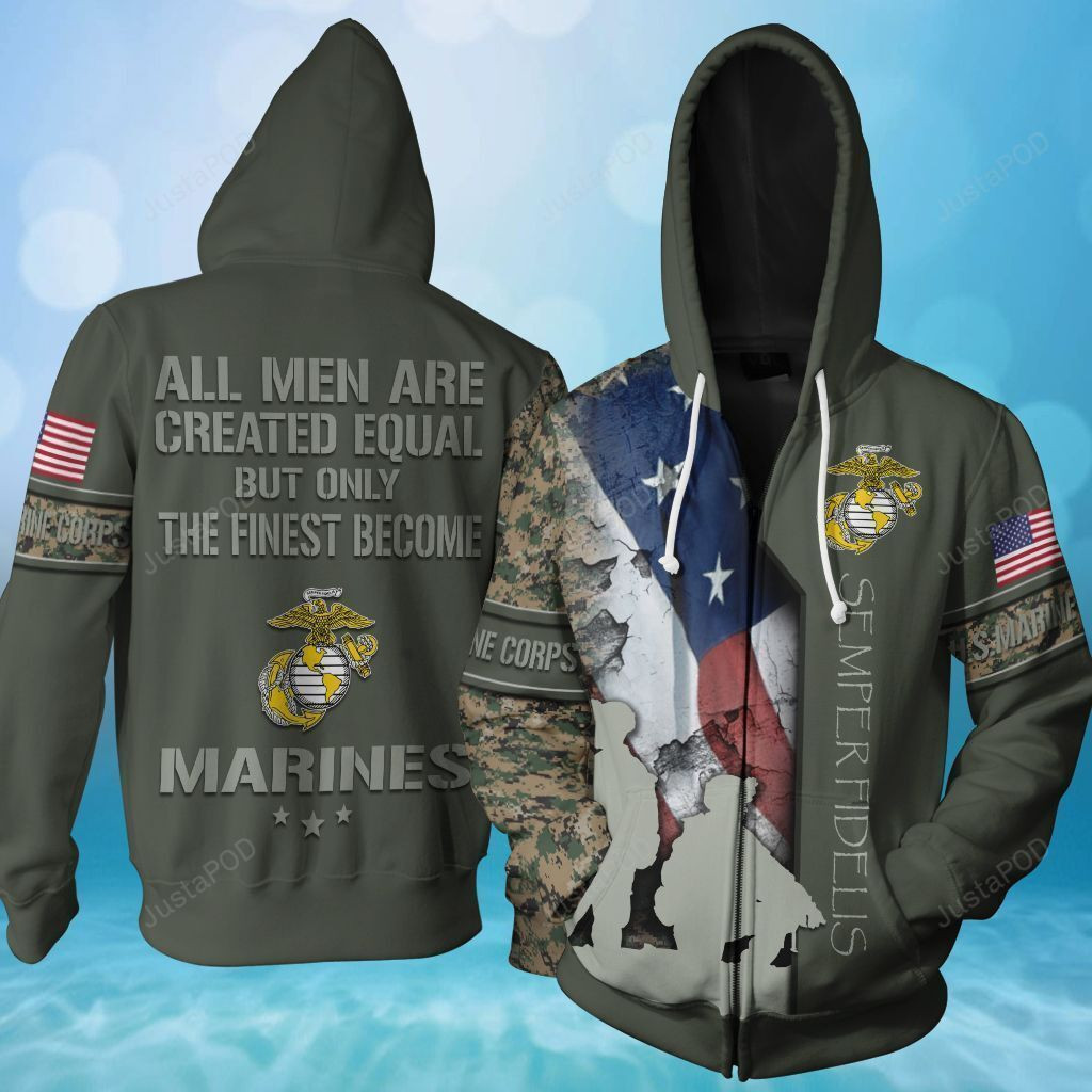 US Marine Corps 3D All Over Print Hoodie, Zip Hoodie