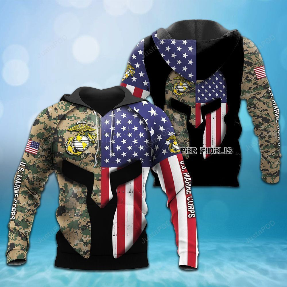 Us Marine Corps 3D All Over Print Hoodie, Zip Hoodie