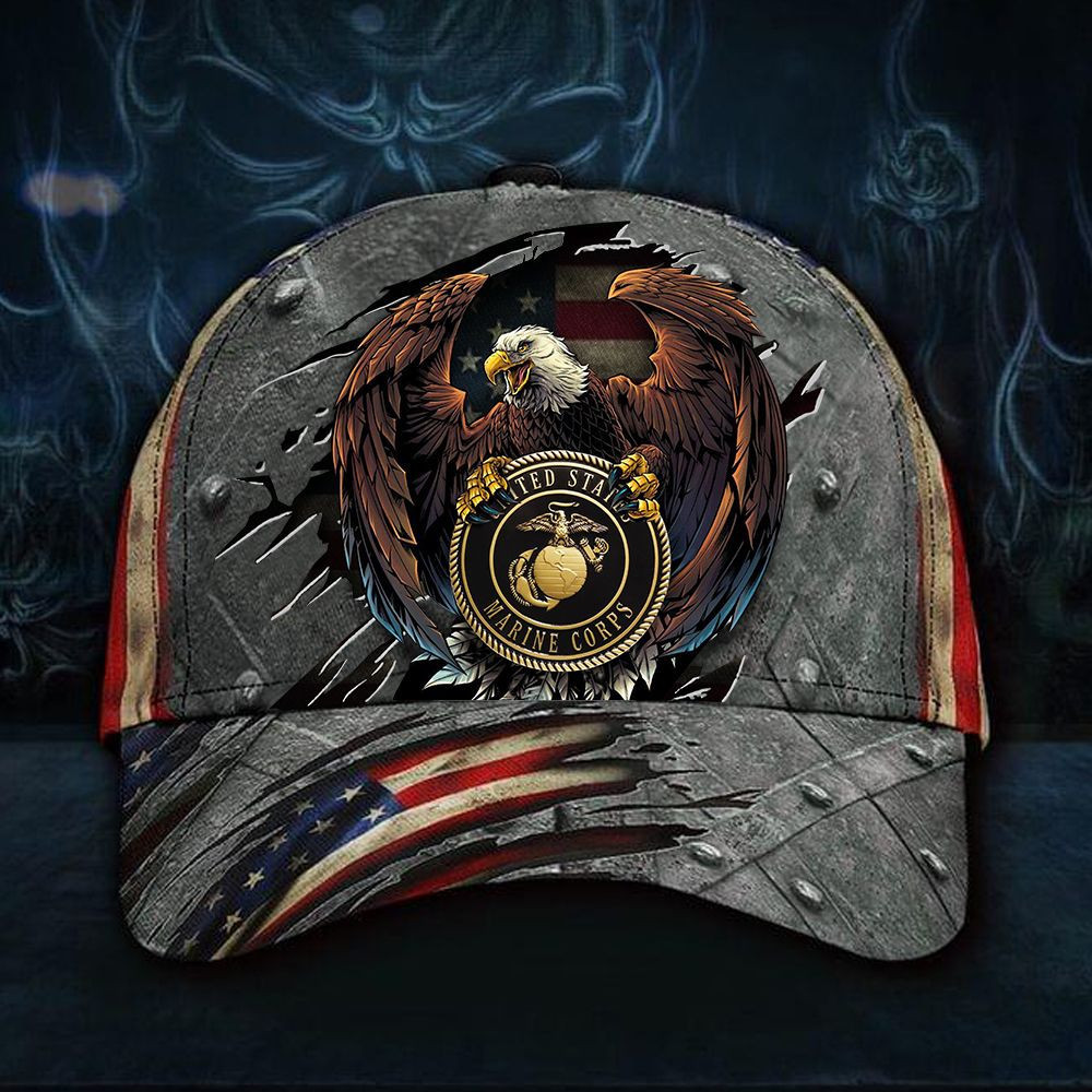 Us Marine Corps Eagle Patriotic Vintage Hat Usmc Hat Classic Cap Trucker Hats Custom Hats Gifts For Men & Women
