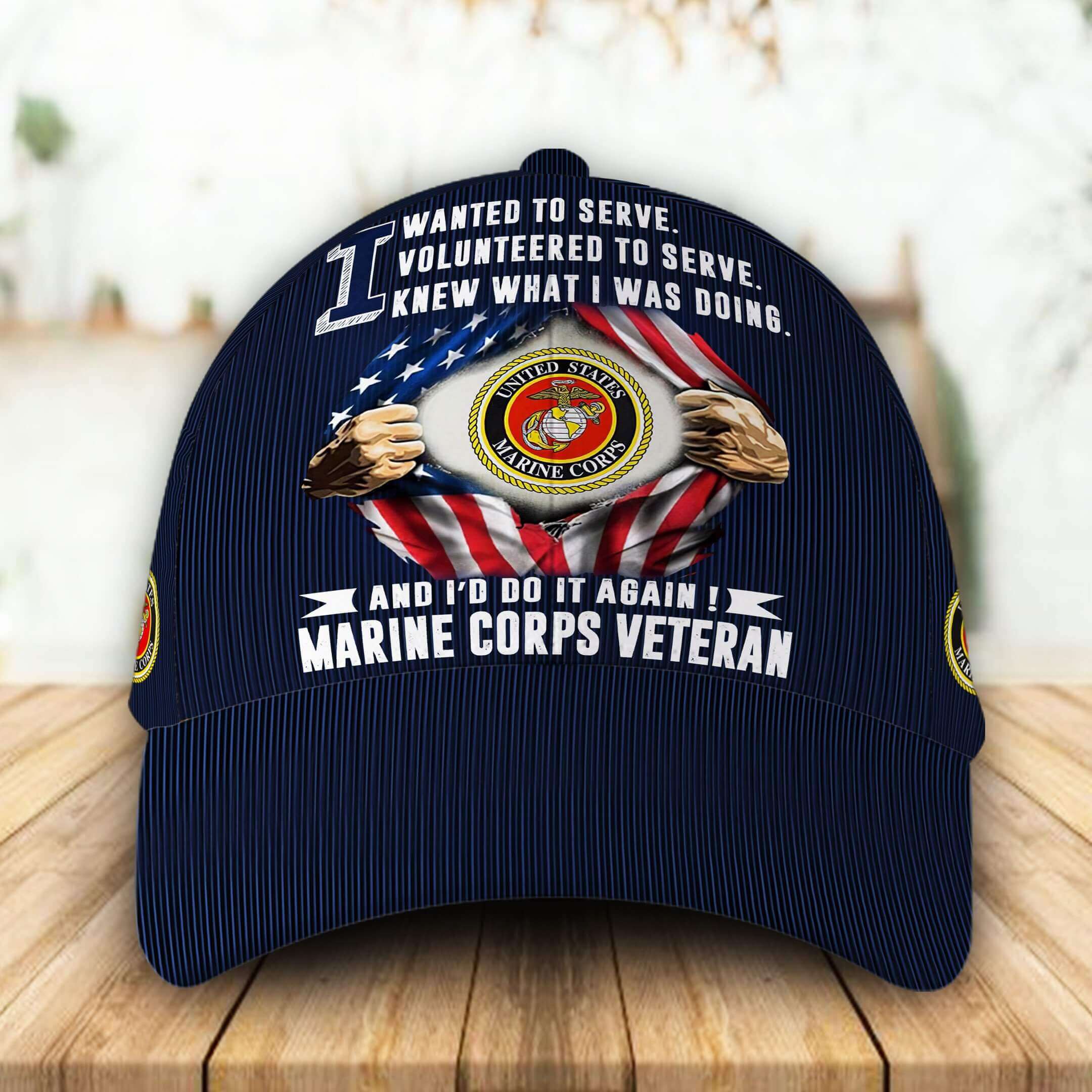 US Marines Baseball Cap USMC Hat Marine Corps Veteran I Wanted To Serve US Marines Cap Trucker Hats Custom Hats Gifts For Men & Women