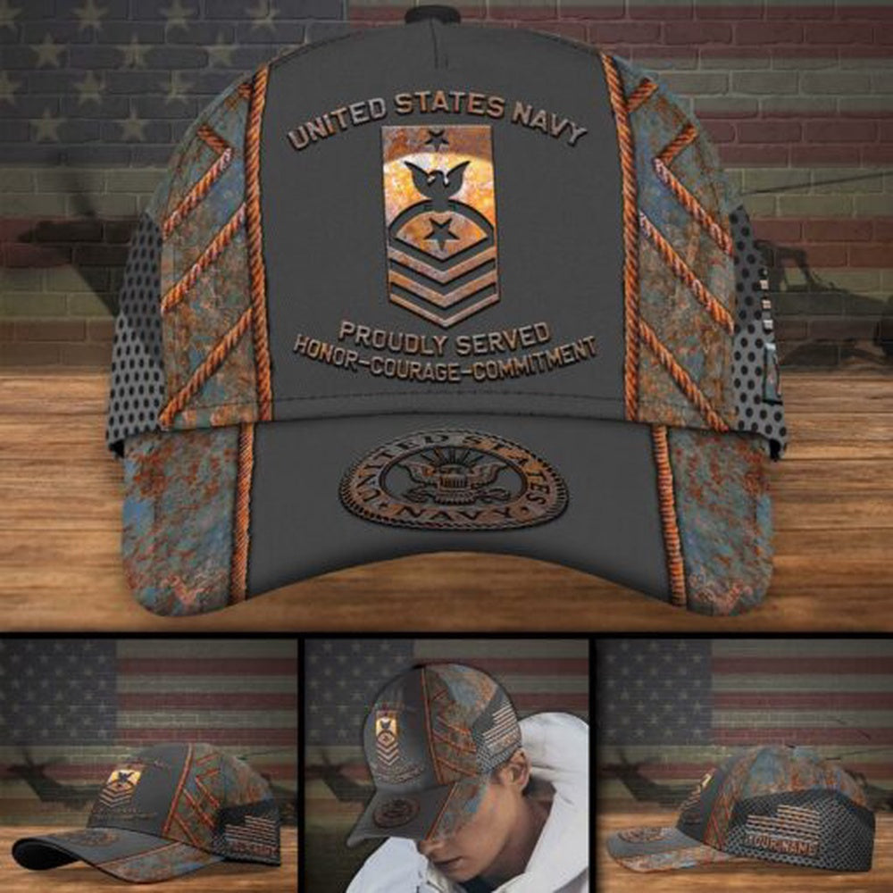 Us Navy Ball Caps, US Navy Military Veteran Ranks Cap, Custom Cap Trucker Hats Custom Hats Gifts For Men & Women