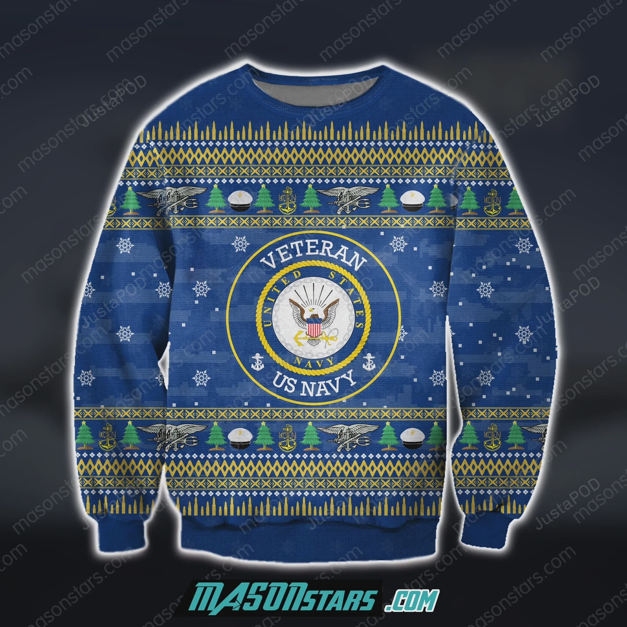 Us Navy Veteran Ugly Christmas Sweater Adult 3D Funny Matching for family