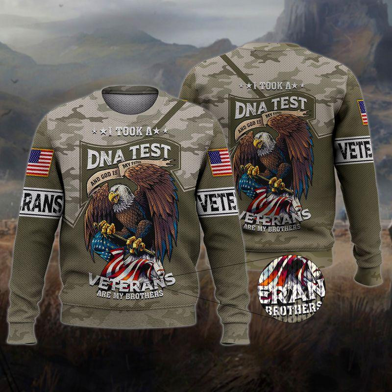 US Veteran Ugly Christmas Sweater Adult 3D Funny Matching for family