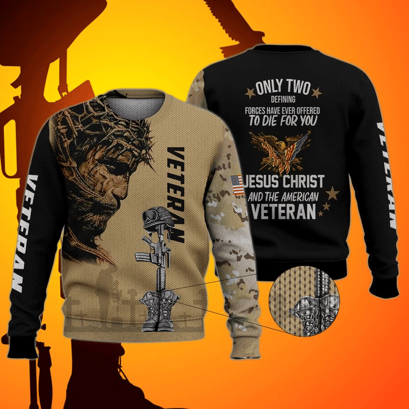 US Veteran Ugly Christmas Sweater Adult 3D Funny Matching for family