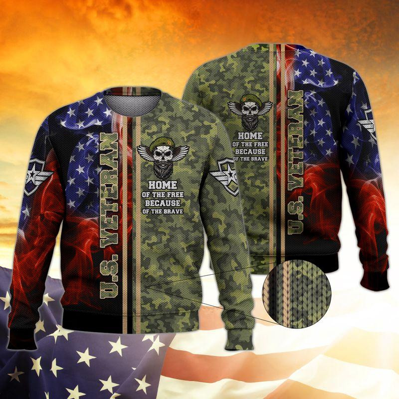 US Veteran Ugly Christmas Sweater Adult 3D Funny Matching for family