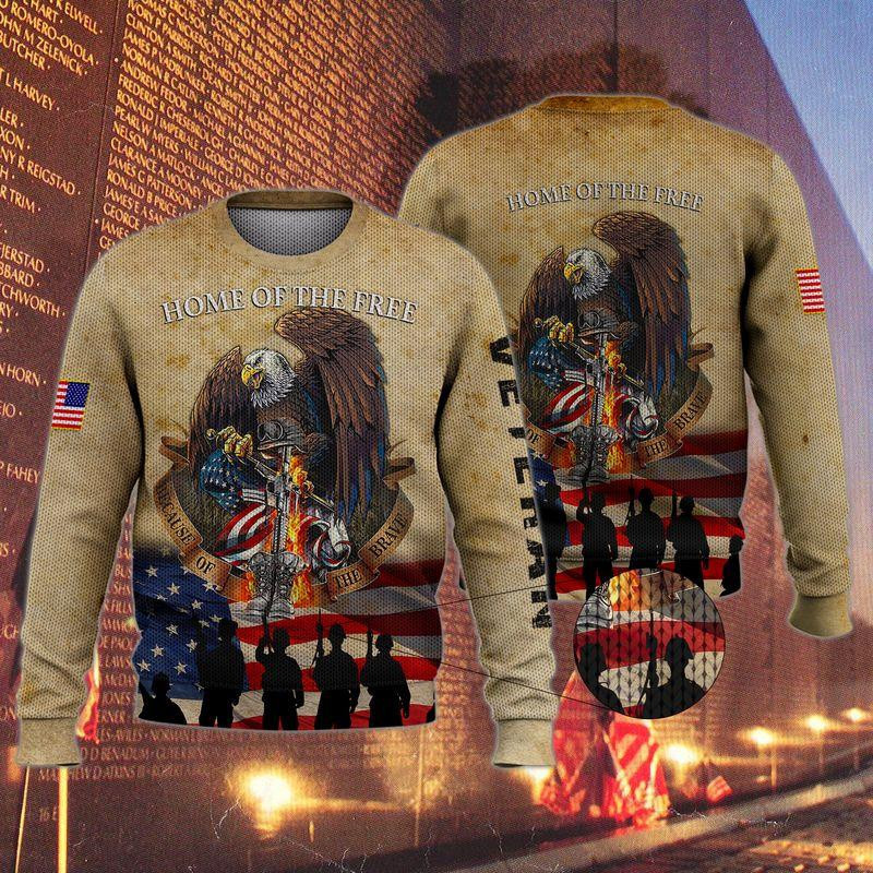 US Veteran Ugly Christmas Sweater Adult 3D Funny Matching for family
