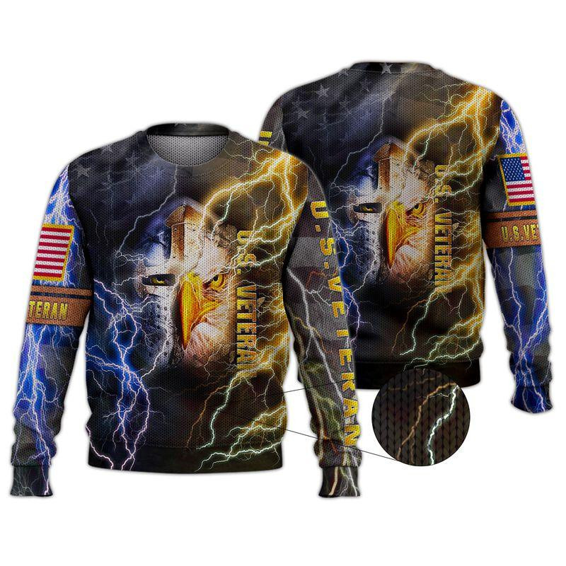 US Veteran Ugly Christmas Sweater Adult 3D Funny Matching for family