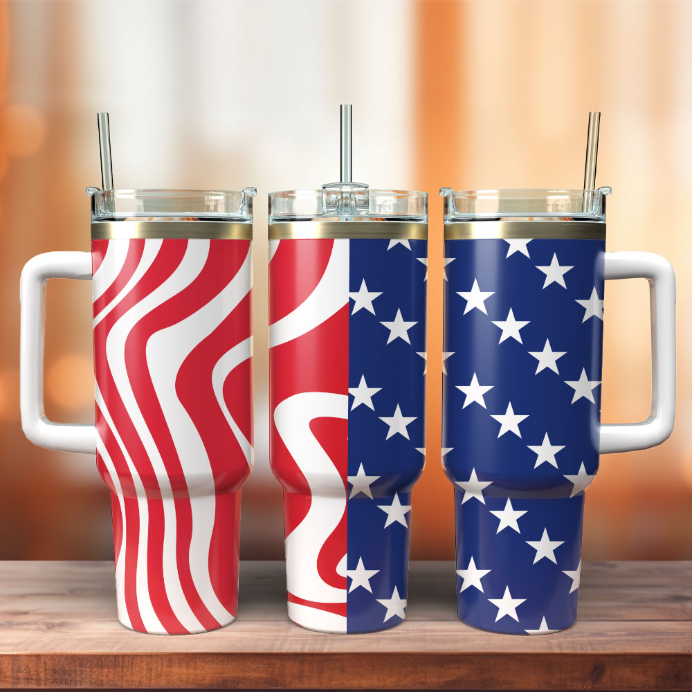 USA Flag Artwork Custom Stanley Cup 40 oz 30 oz Tumbler With HandleTVC2301243