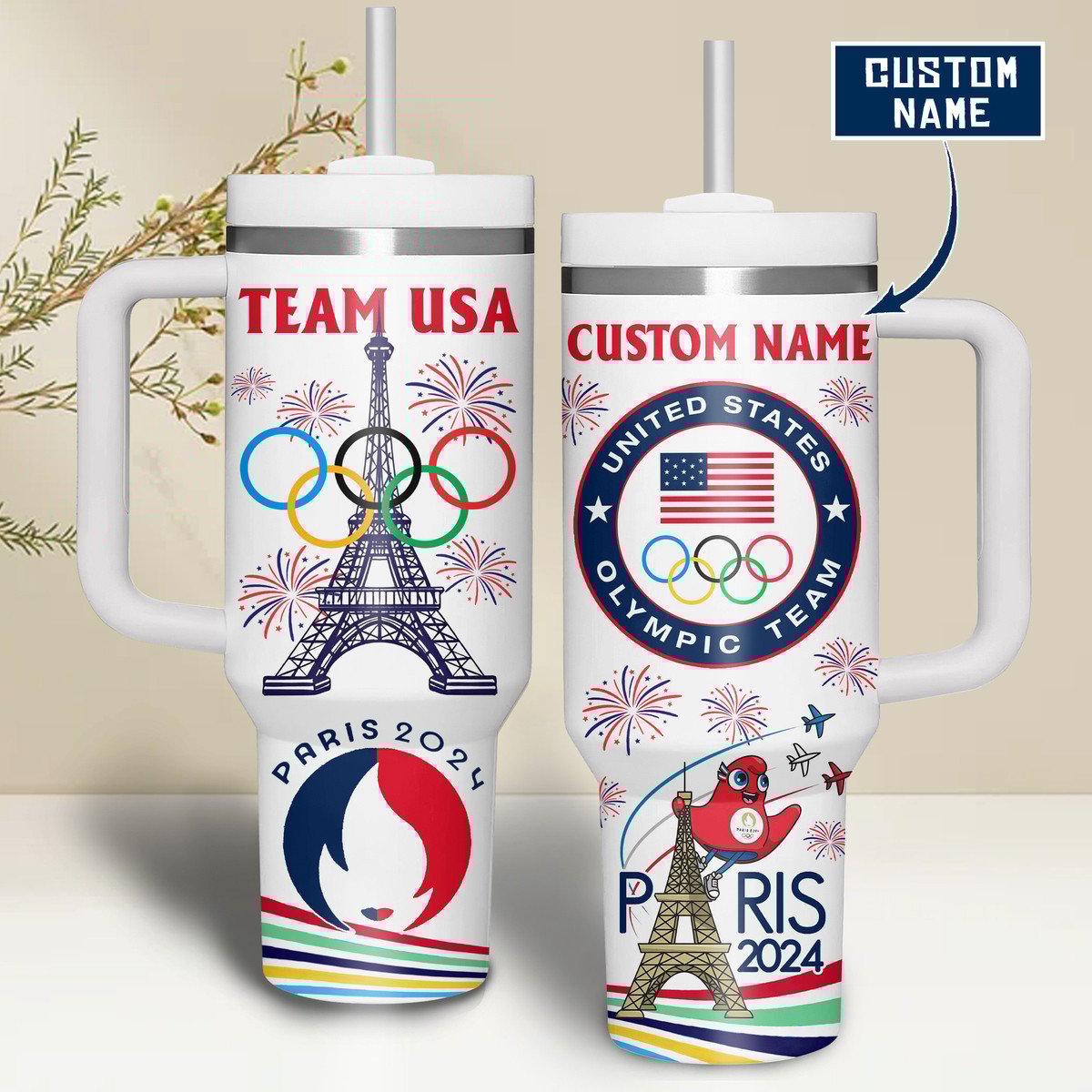 USA Olympic Paris 2025Custom Stanley Cup 40 oz 30 oz Tumbler With HandleTVC2301696