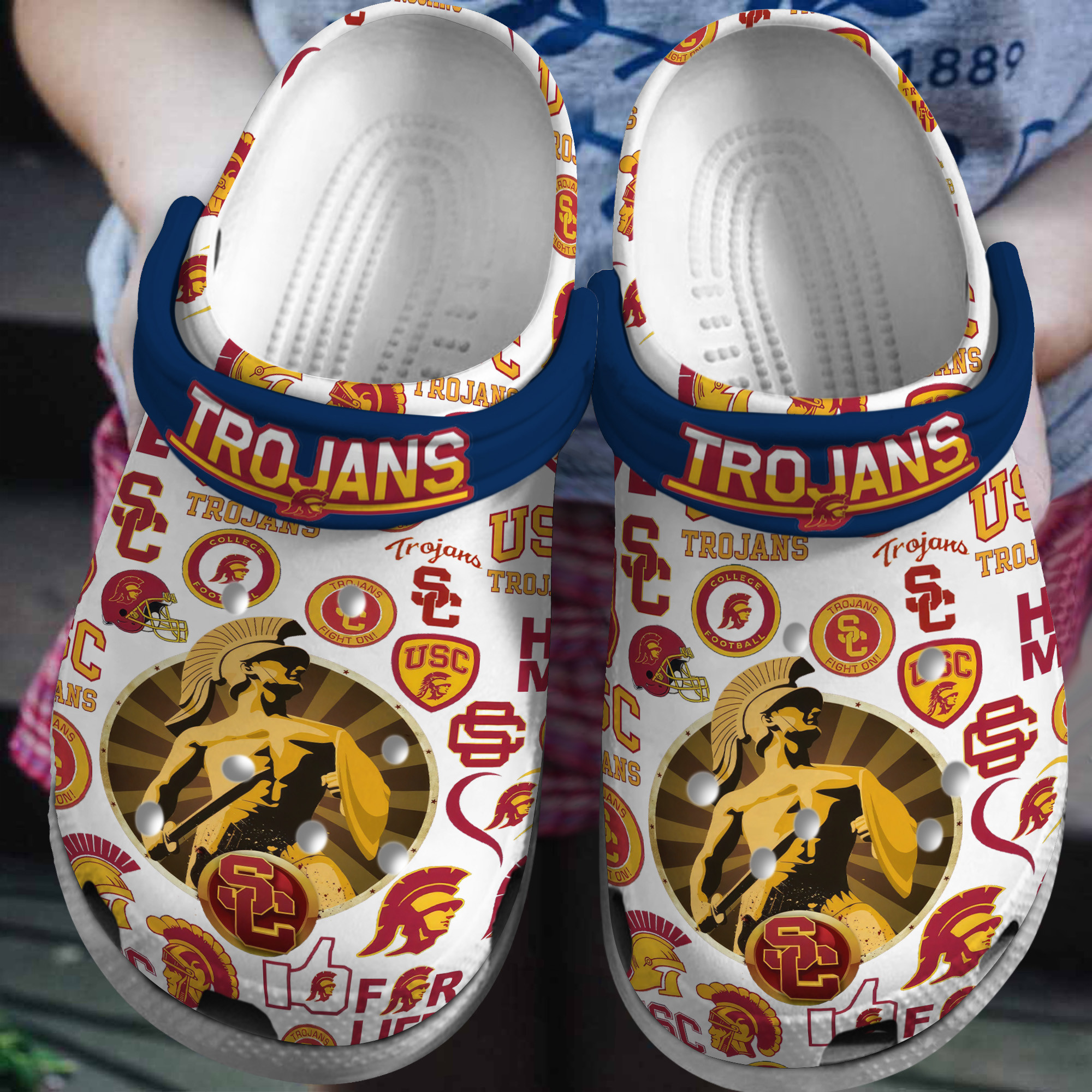 USC Trojans NCAA Sport Crocs Crocband Clogs Shoes Comfortable For Men Women and Kids