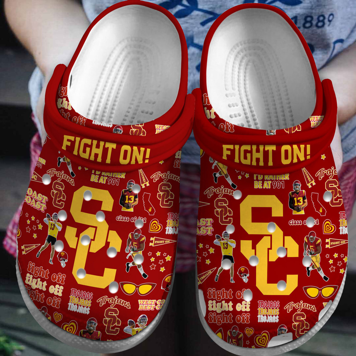 USC Trojans NCAA Sport Crocs Crocband Clogs Shoes Comfortable For Men Women and Kids