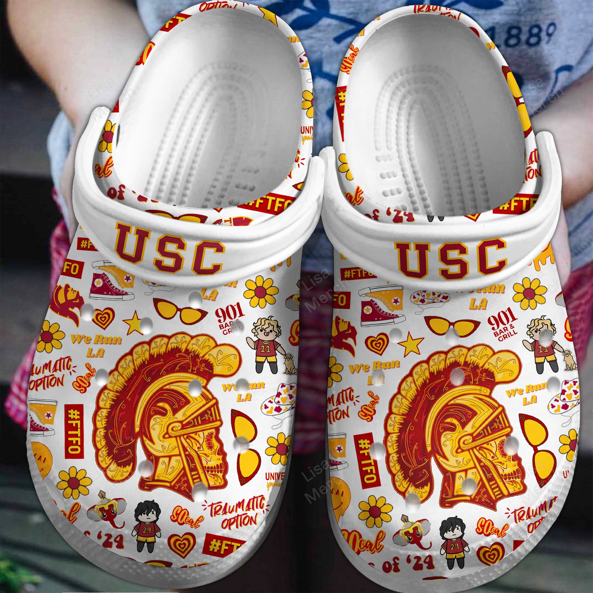 USC Trojans NCAA Sport Crocs Crocband Clogs Shoes Comfortable For Men Women and Kids