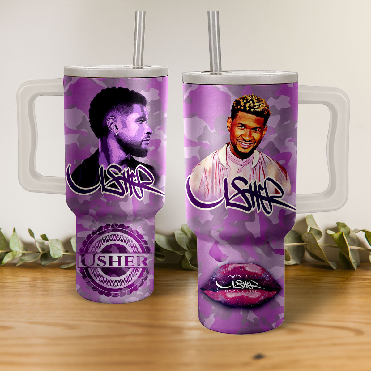 Usher Good Kisser Music Custom Stanley Cup 40 oz 30 oz Tumbler With HandleTVC2301152
