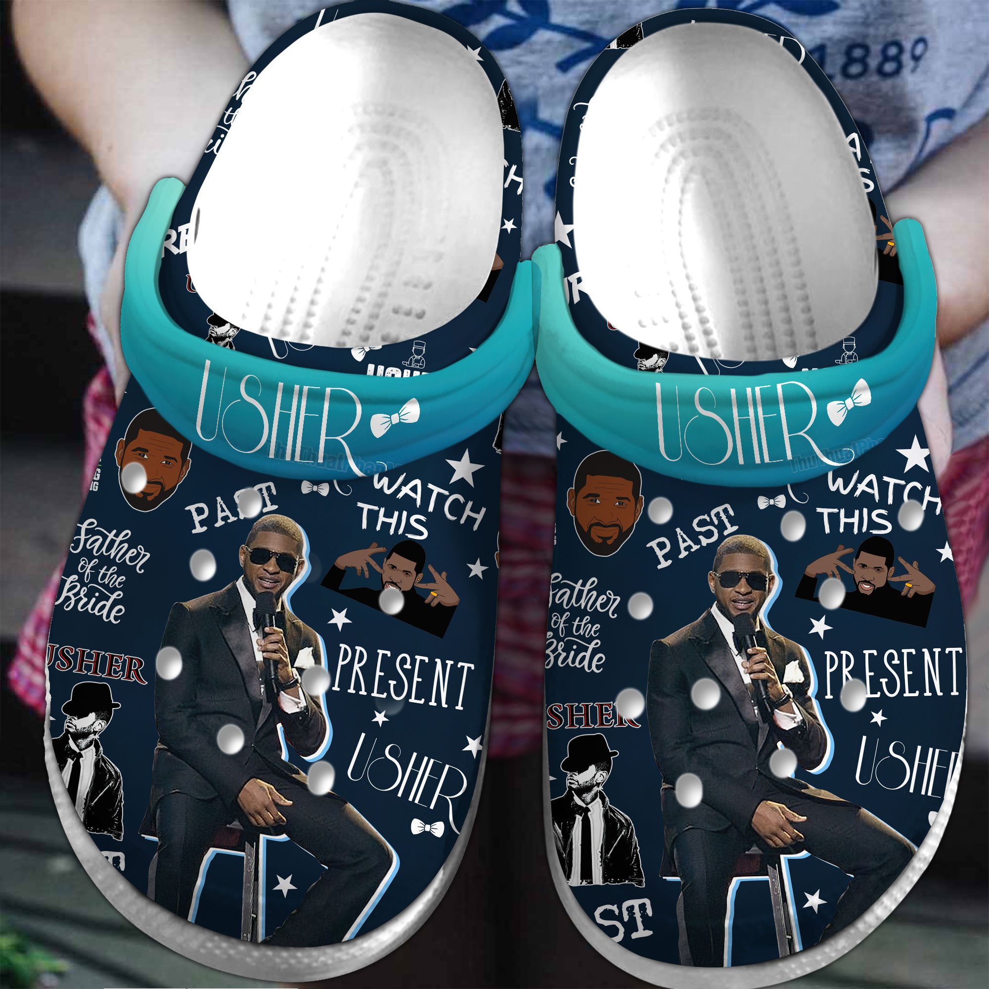 Usher Music Crocs Crocband Clogs Shoes Comfortable For Men Women and Kids