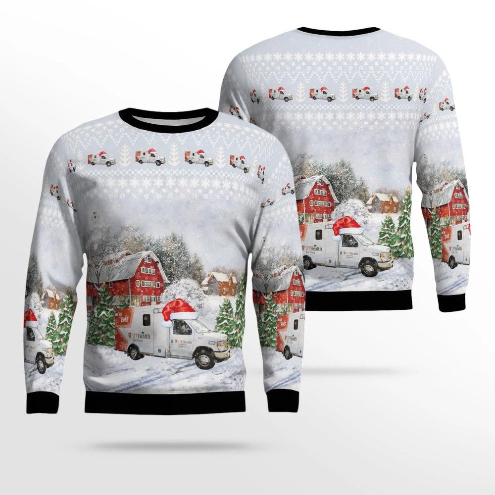 UT Health East Texas EMS Christmas Ugly Sweater Gift For Christmas