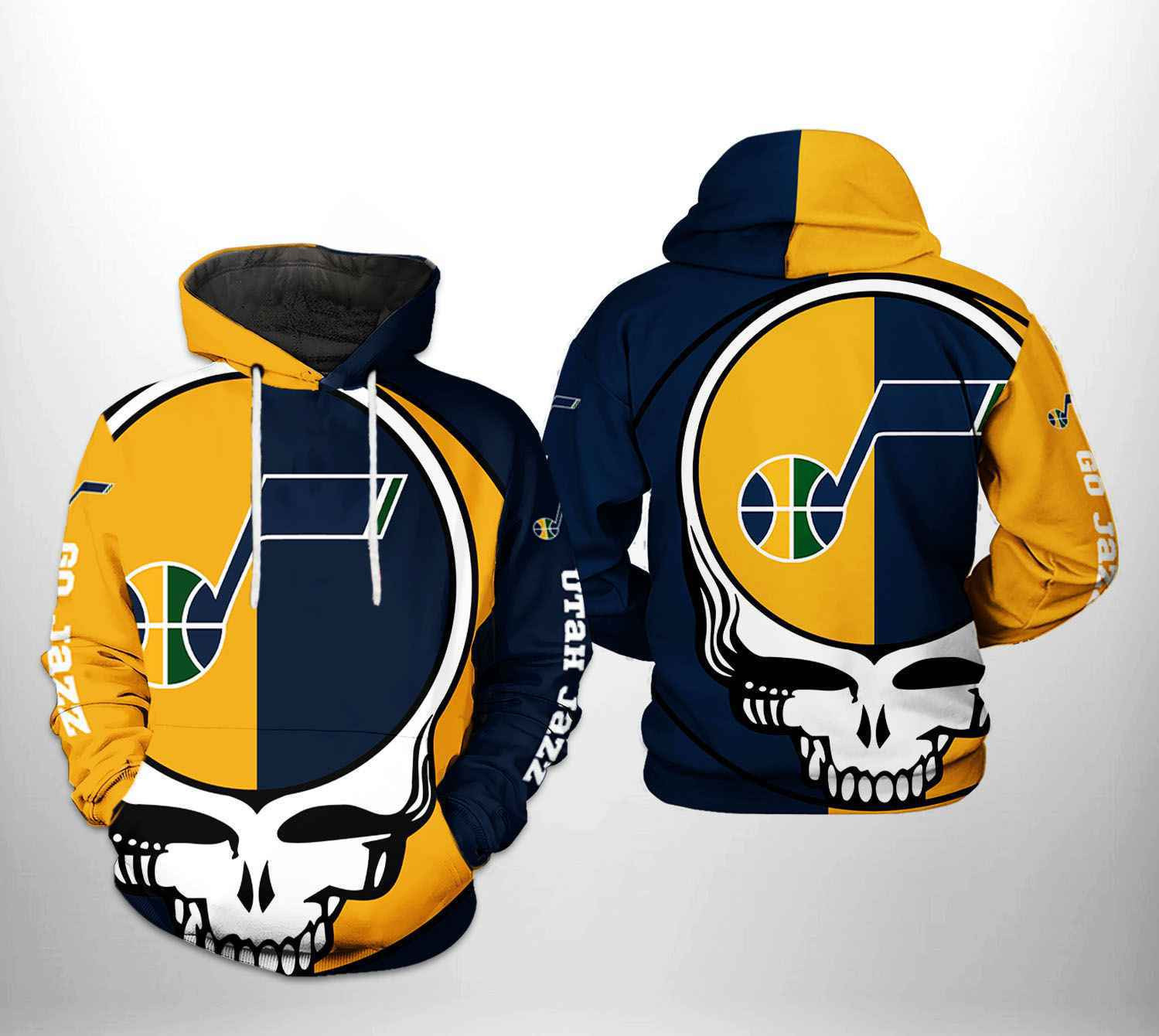 Utah Jazz NBA Grateful Dead 3D All Over Print Hoodie, Zip Hoodie