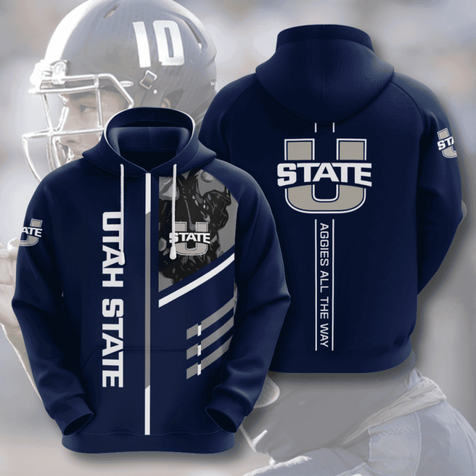 Utah State Aggies American Football 3D All Over Print Hoodie, Zip Hoodie
