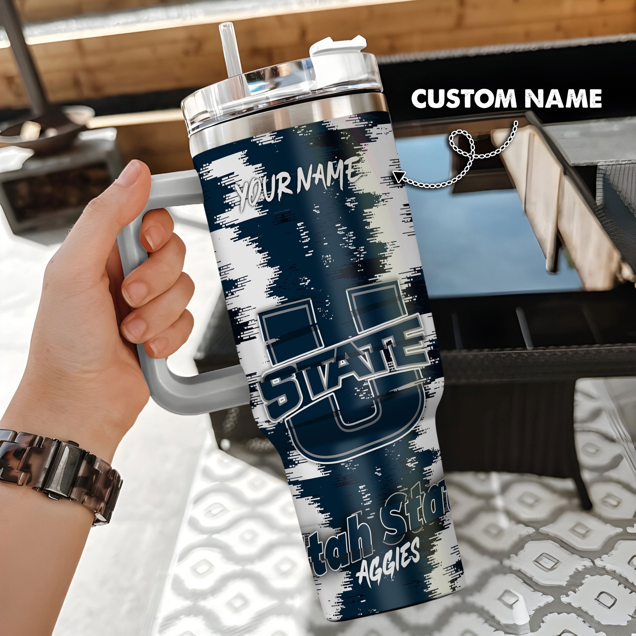 Utah State Aggies NCAA Custom Stanley Cup 40 oz 30 oz Tumbler With HandleTVC230109