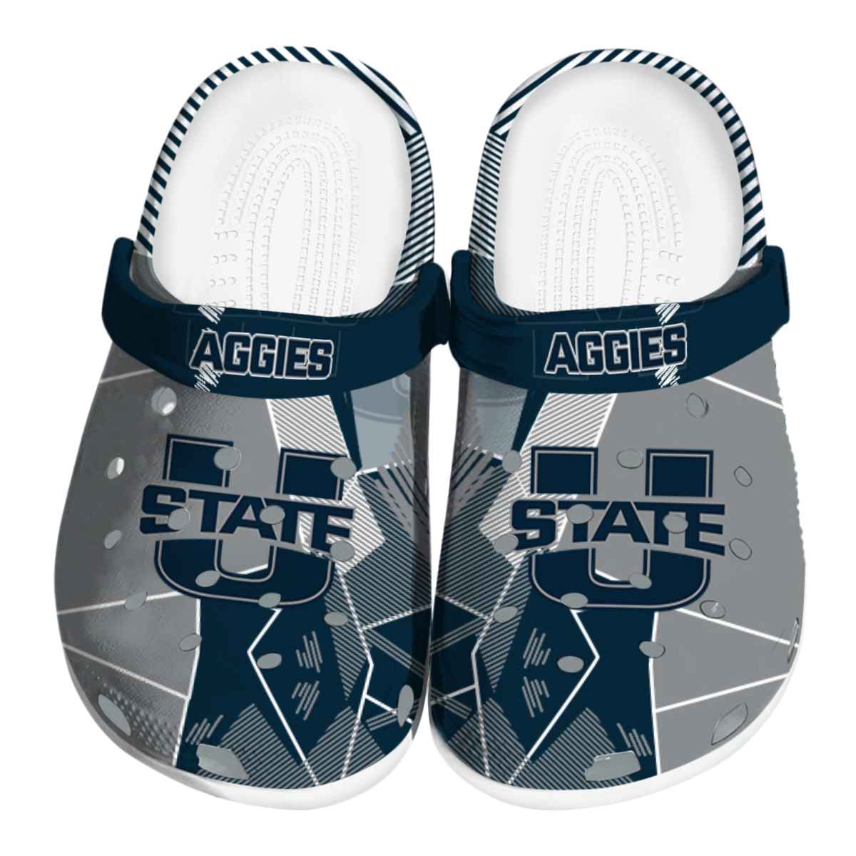 Utah State Aggies NCAA Sport Crocs Crocband Clogs Shoes Comfortable For Men Women and Kids
