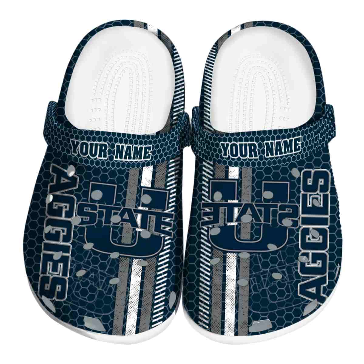 Utah State Aggies NCAA Sport Crocs Crocband Clogs Shoes Comfortable For Men Women and Kids