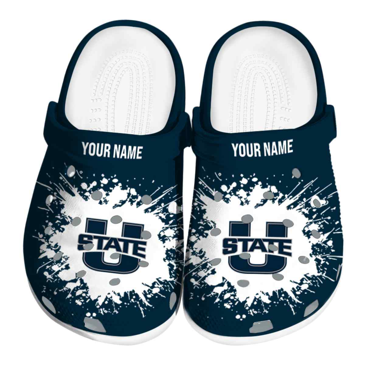 Utah State Aggies NCAA Sport Crocs Crocband Clogs Shoes Comfortable For Men Women and Kids