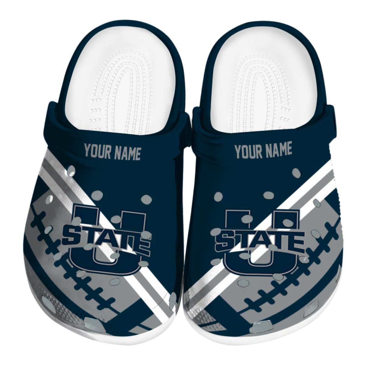Utah State Aggies NCAA Sport Crocs Crocband Clogs Shoes Comfortable For Men Women and Kids