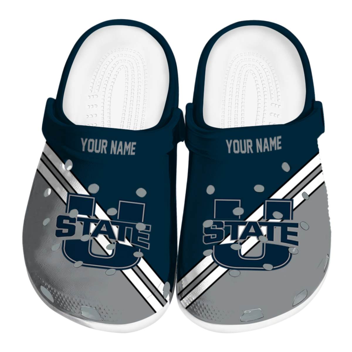 Utah State Aggies NCAA Sport Crocs Crocband Clogs Shoes Comfortable For Men Women and Kids