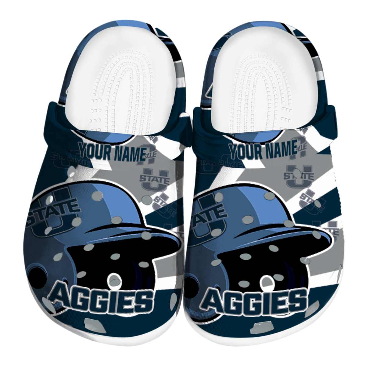 Utah State Aggies NCAA Sport Crocs Crocband Clogs Shoes Comfortable For Men Women and Kids