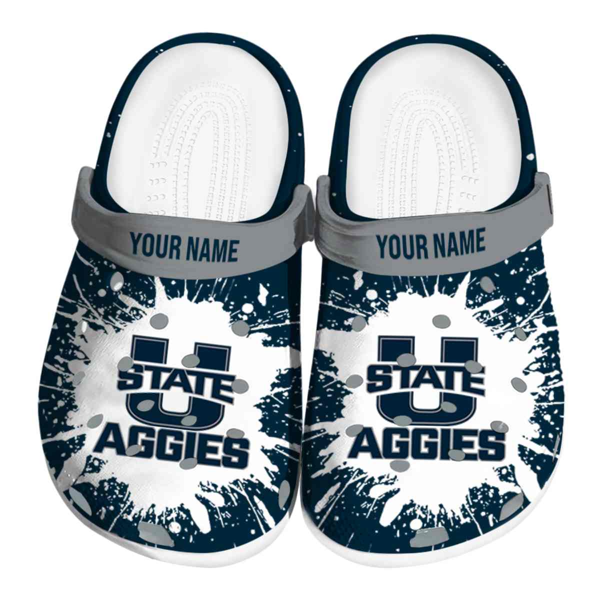 Utah State Aggies NCAA Sport Crocs Crocband Clogs Shoes Comfortable For Men Women and Kids