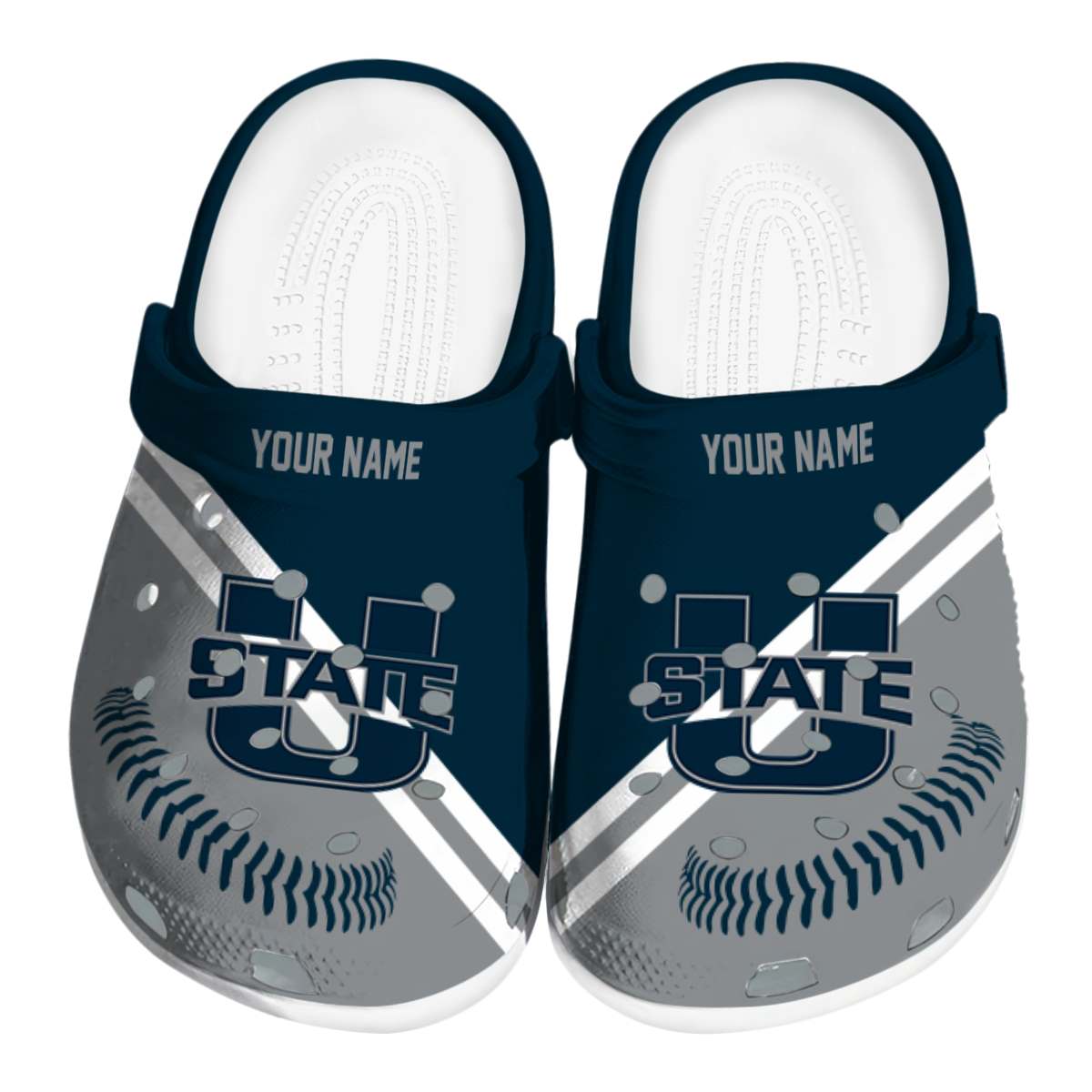 Utah State Aggies NCAA Sport Crocs Crocband Clogs Shoes Comfortable For Men Women and Kids