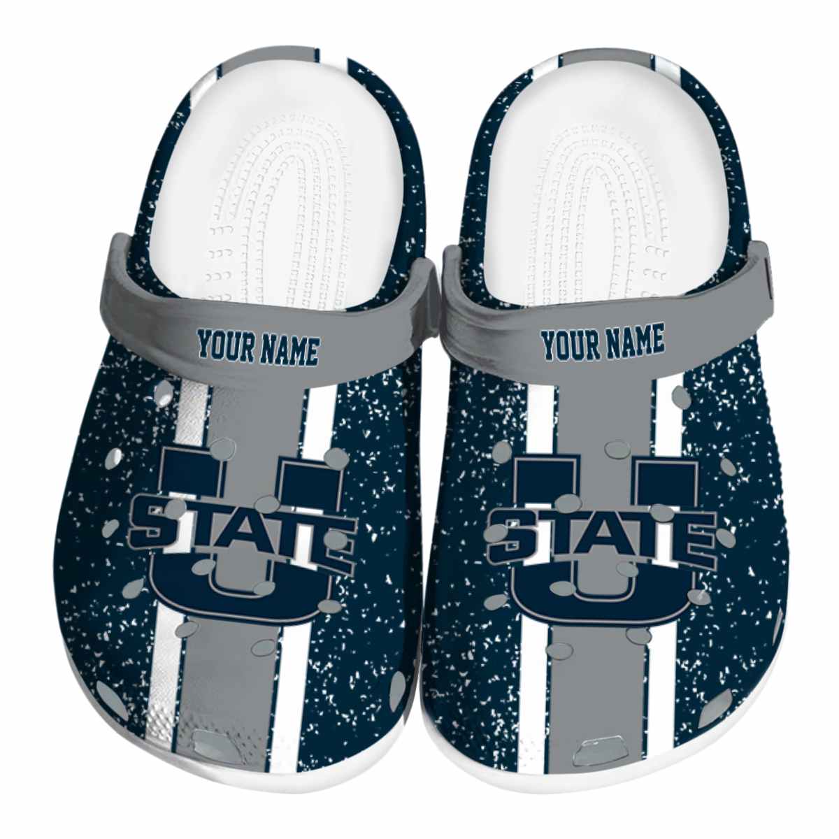Utah State Aggies NCAA Sport Crocs Crocband Clogs Shoes Comfortable For Men Women and Kids