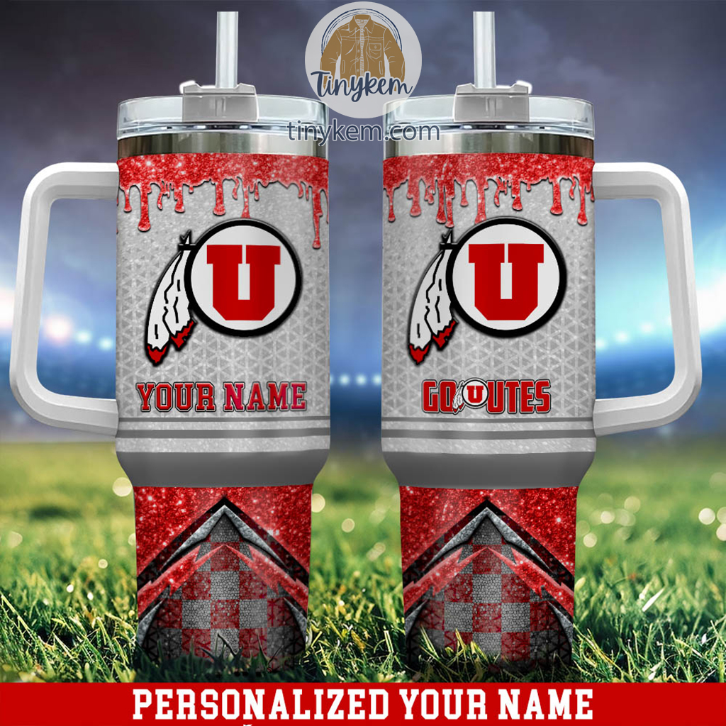 Utah Utes Glitter NCAA Custom Stanley Cup 40 oz 30 oz Tumbler With HandleTVC2301221