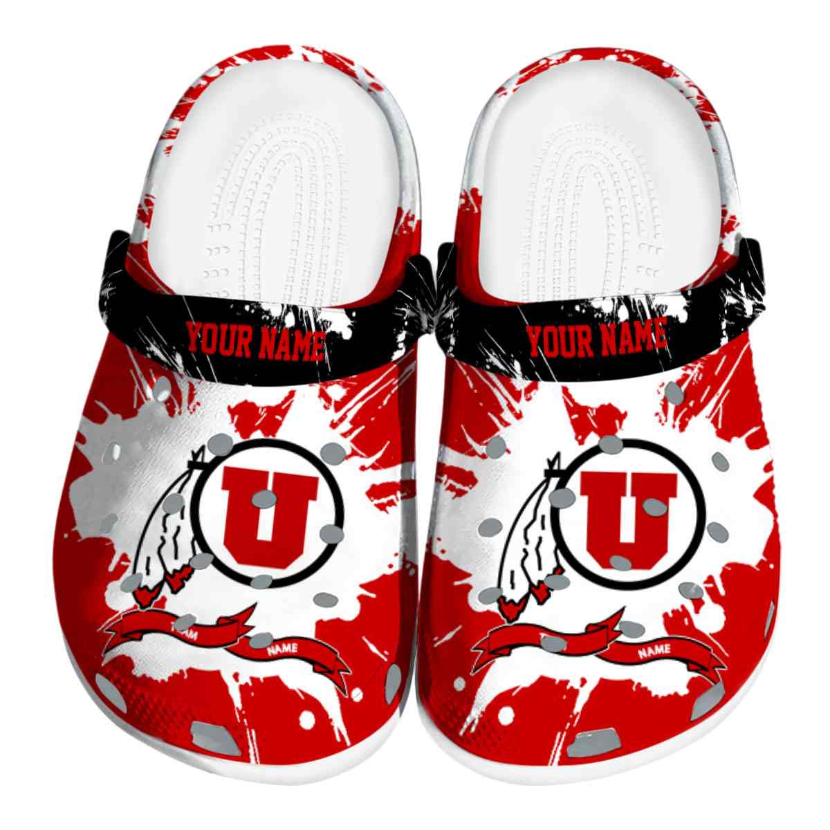 Utah Utes NCAA Sport Crocs Crocband Clogs Shoes Comfortable For Men Women and Kids