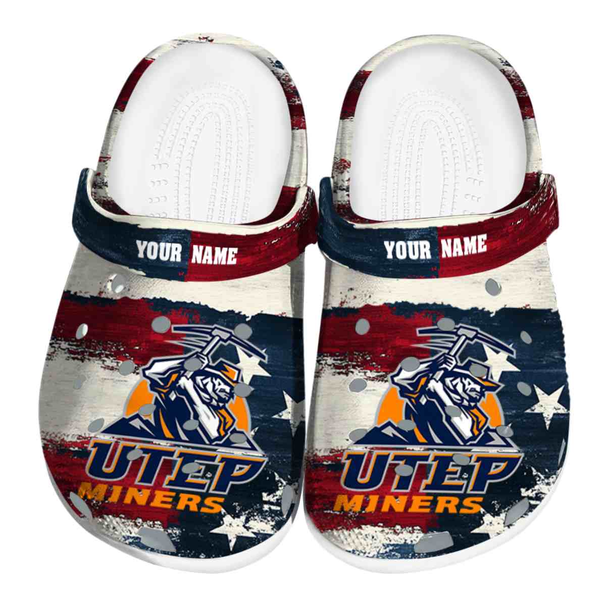 UTEP Miners NCAA Sport Crocs Crocband Clogs Shoes Comfortable For Men Women and Kids