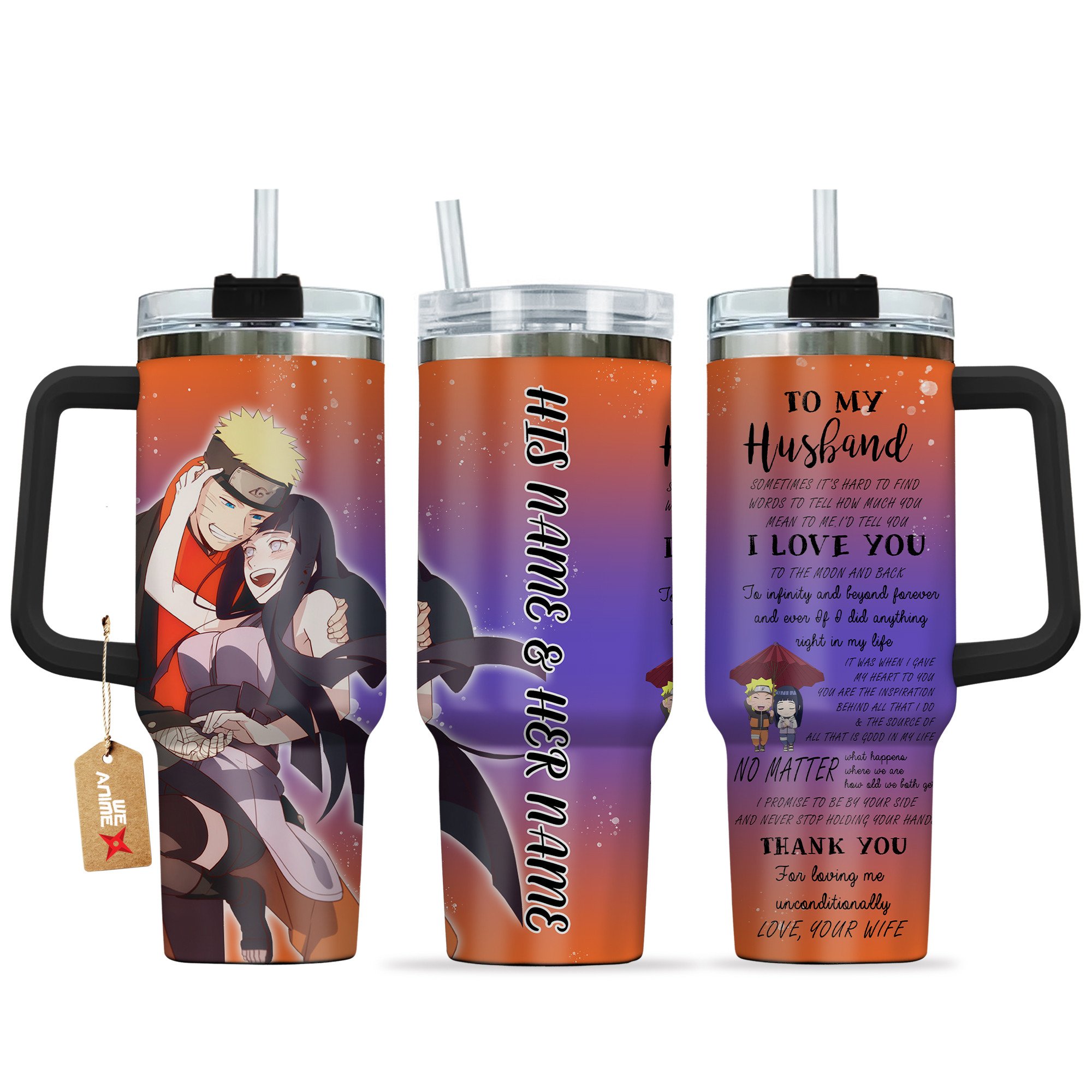 Uzumaki & Hinata Hyuga Naruto Anime Valentine Custom Stanley Cup 40 oz 30 oz Tumbler With HandleTVC2301168