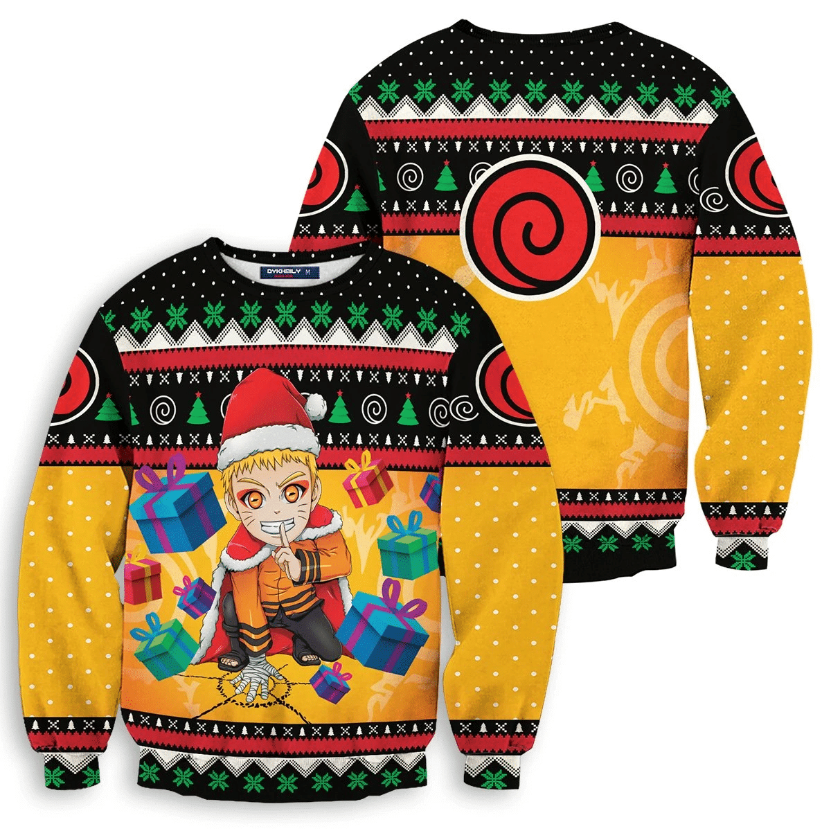 Uzumaki Holiday Way Ugly Christmas Sweater Adult 3D Funny Matching for family