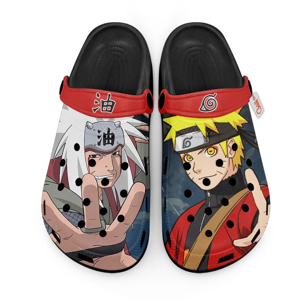 Uzumaki Naruto and Jiraiya Naruto Shippuden Anime Crocs Crocband Clogs Shoes Comfortable For Men Women and Kids