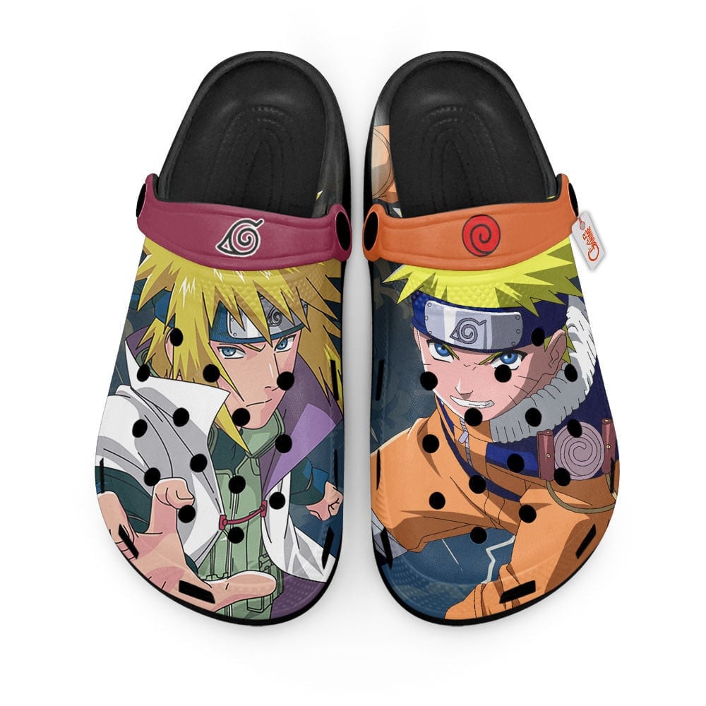 Uzumaki Naruto and Minato Namikaze Naruto Shippuden Anime Crocs Crocband Clogs Shoes Comfortable For Men Women and Kids
