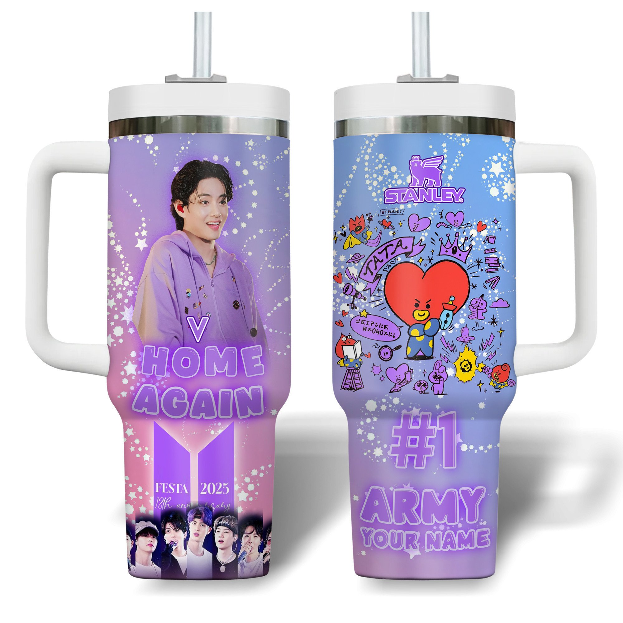 V BTS Music Custom Stanley Cup 40 oz 30 oz Tumbler With HandleTVC2301182