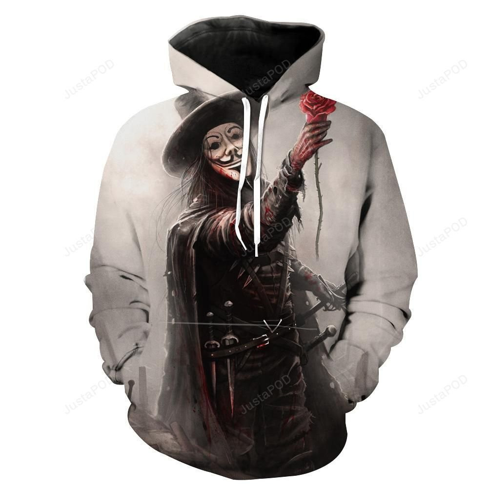 V for Vendetta 3D All Over Print Hoodie, Zip Hoodie
