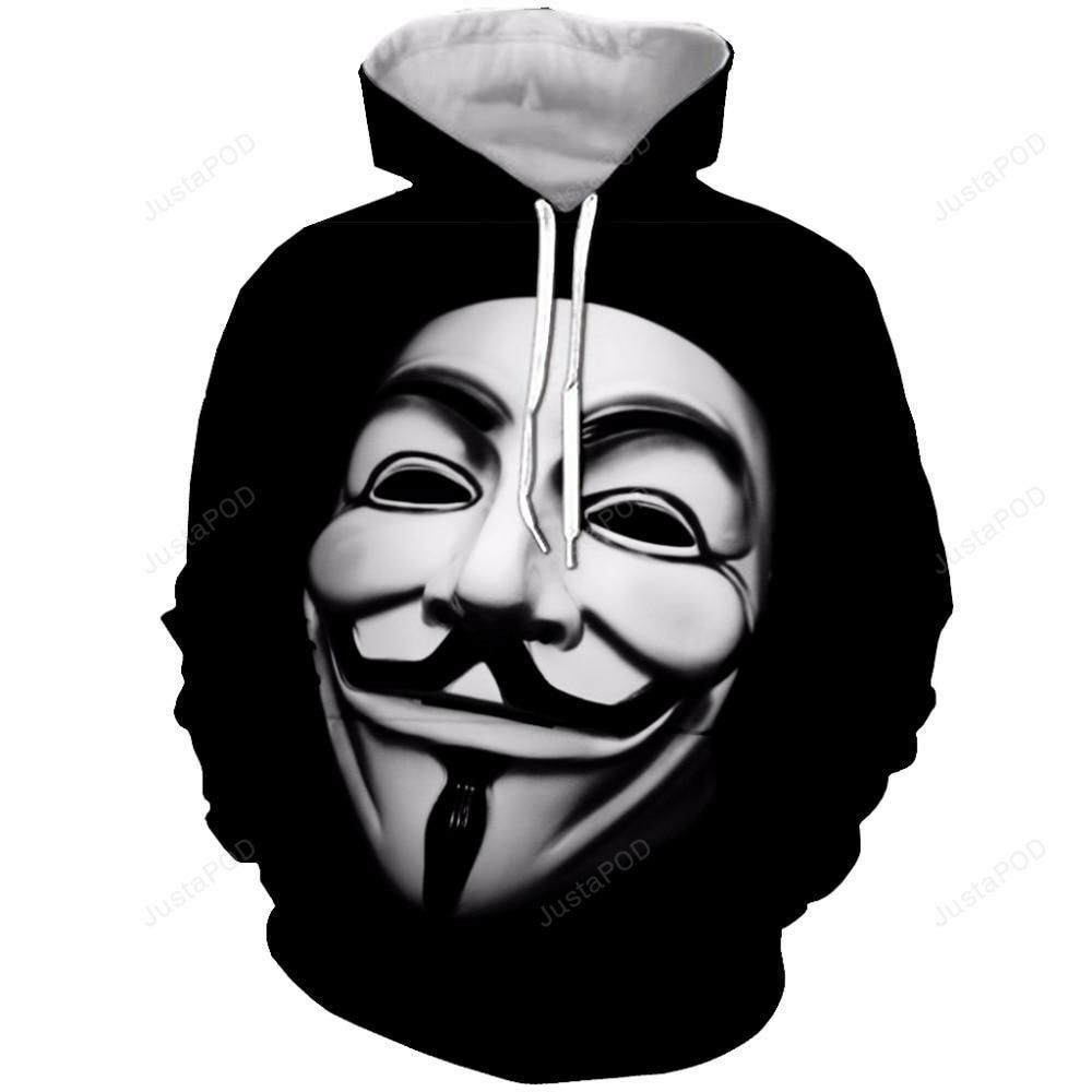 V for Vendetta Mask 3D All Over Print Hoodie, Zip Hoodie
