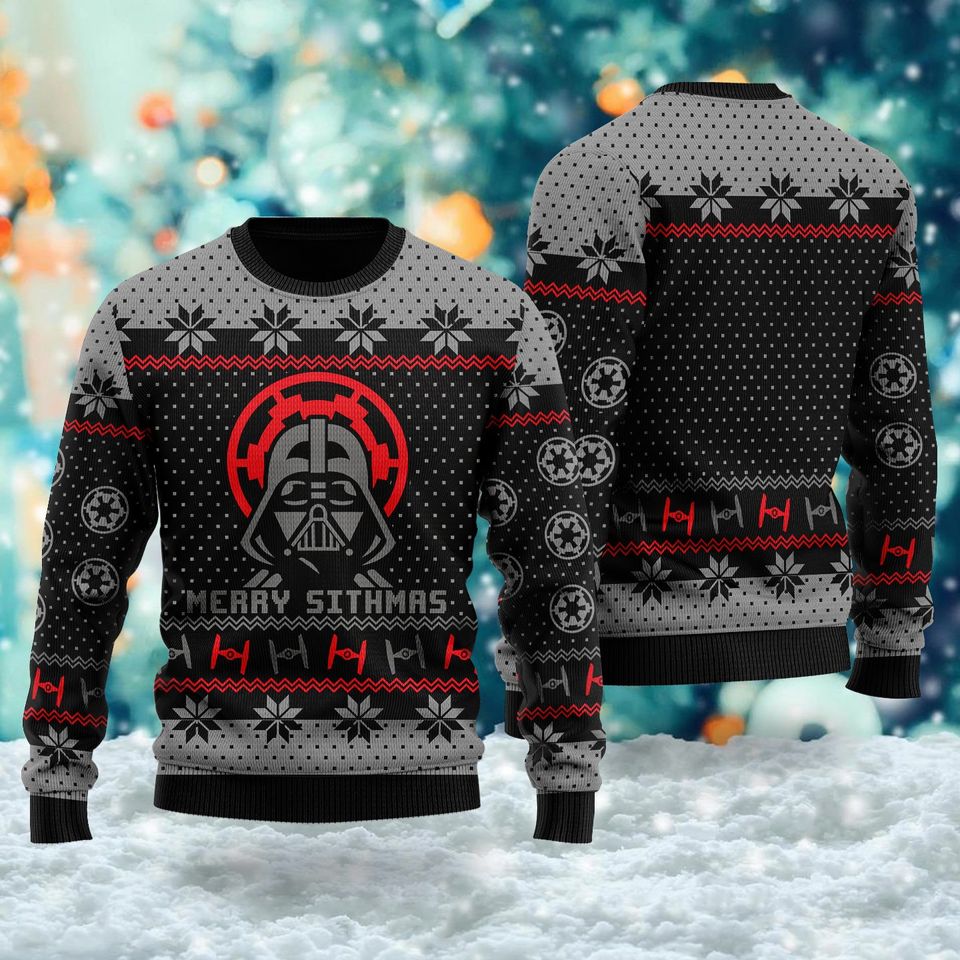 Vader Character Movie Ugly Christmas Sweater, Horror Movie Ugly Xmas Sweatshirt