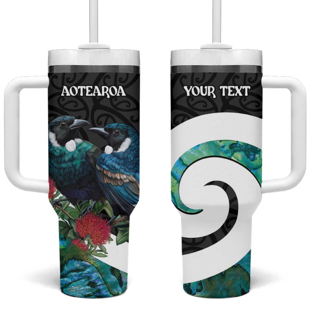 Valentine’s Day New Zealand Tui Bird Couple Kowhaiwhai Mix Pohutukawa Custom Stanley Cup 40 oz 30 oz Tumbler With HandleTVC2301317 - Image 2