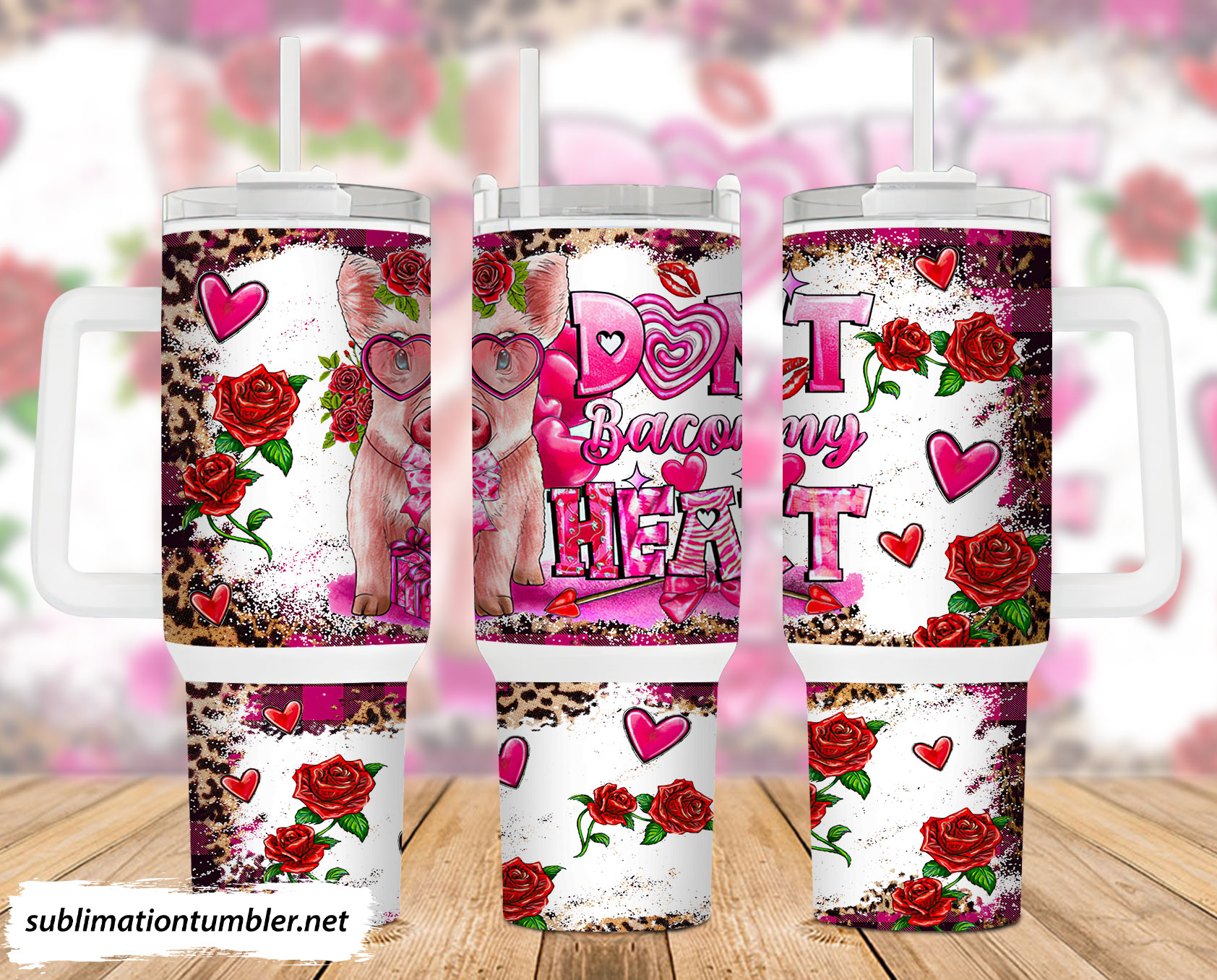 Valentine Funny Pig Custom Stanley Cup 40 oz 30 oz Tumbler With HandleTVC2301901