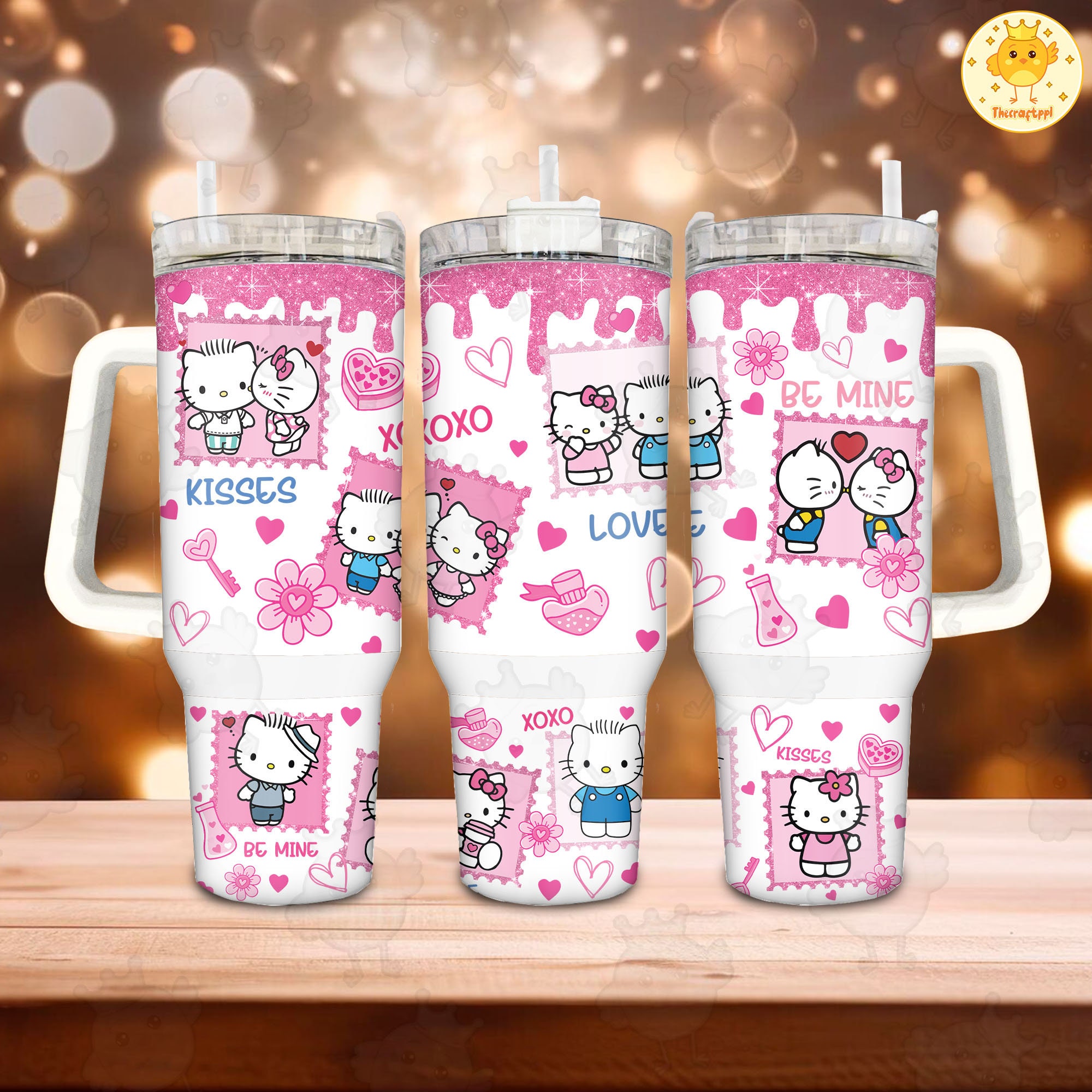 Valentine Hello Kitty Coffee Sanrio Cartoon Custom Stanley Cup 40 oz 30 oz Tumbler With HandleTVC2301890