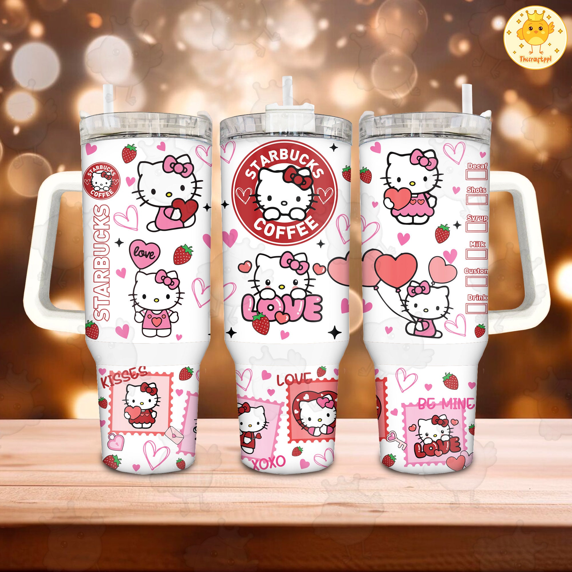 Valentine Hello Kitty Coffee Sanrio Cartoon Custom Stanley Cup 40 oz 30 oz Tumbler With HandleTVC2301890